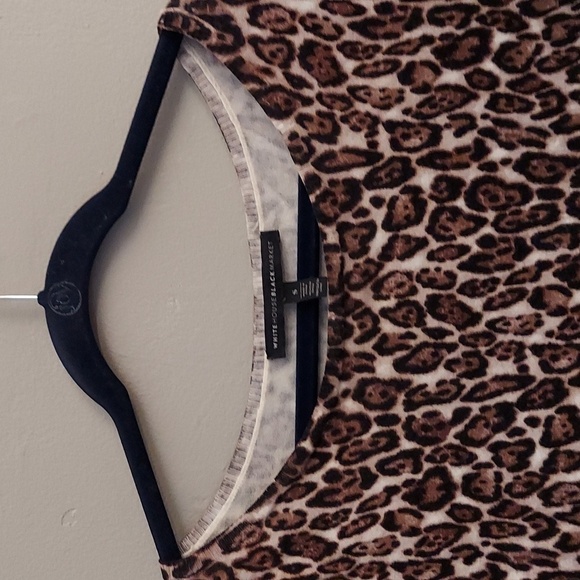 WHBM Leopard Print Long Bell Sleeve Round Neck Pullover Top - Picture 5 of 11